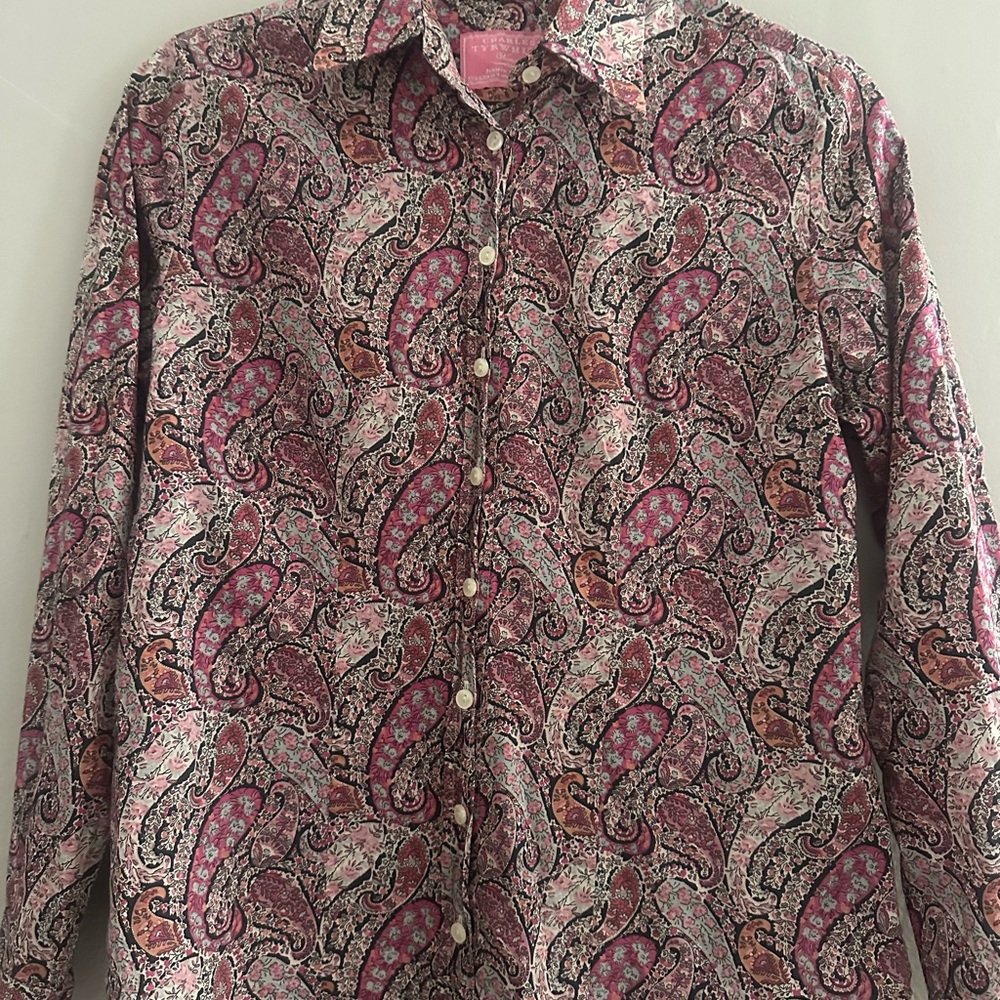 Charles Tyrwhitt Women's Pink Paisley Button-Down Shirt